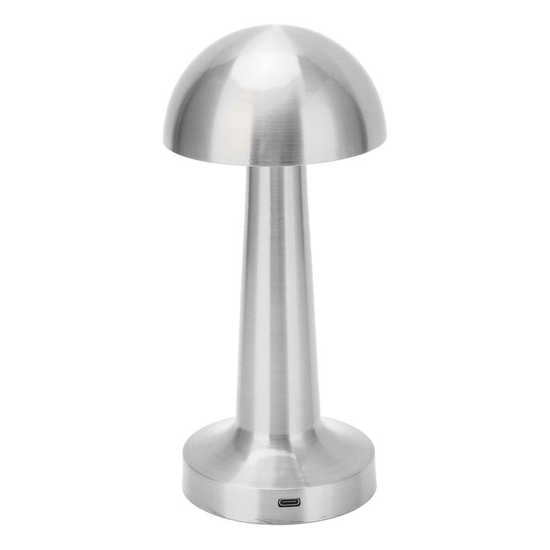 Lámpara de Mesa LED Recargable "Mushroom LED" Dimeable Plateado-1