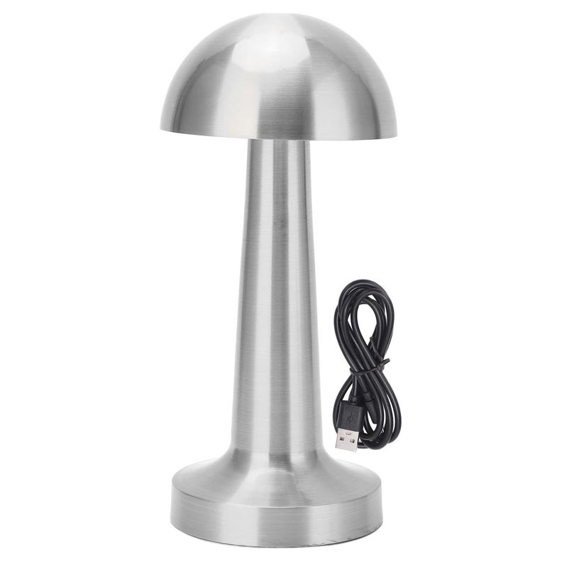 Lámpara de Mesa LED Recargable "Mushroom LED" Dimeable Plateado-3