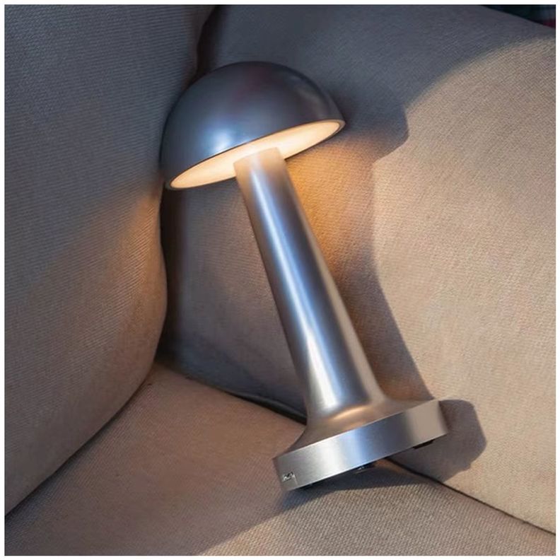 Lámpara de Mesa LED Recargable "Mushroom LED" Dimeable Plateado-5