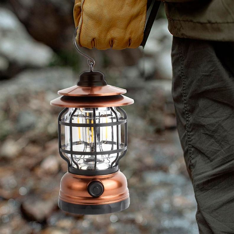 Lámpara Portátil de Camping Recargable USB Cobre-2