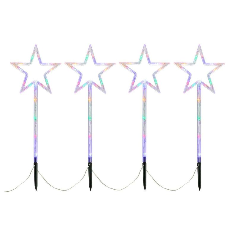 Set 4 Estacas Solares Navidad Diseño Estrellas-4