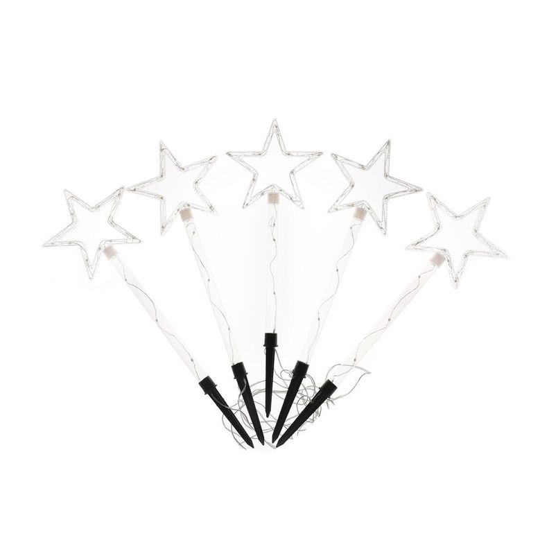 Set 4 Estacas Solares Navidad Diseño Estrellas-0