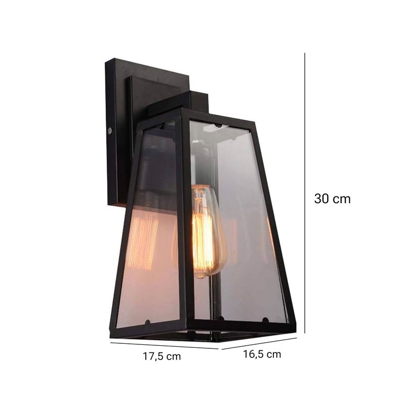 Apliqué Farol Geométrico Black Porta E-27 Incluye Ampolleta-1