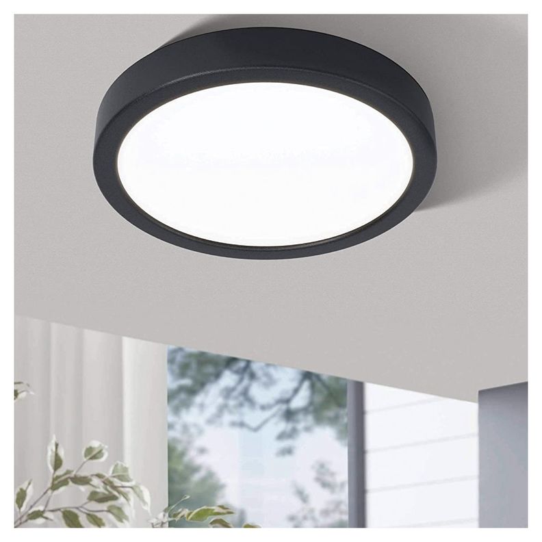 Panel Redondo LED ECO Sobrepuesto Negro Con Sensor 18W Neutro-2