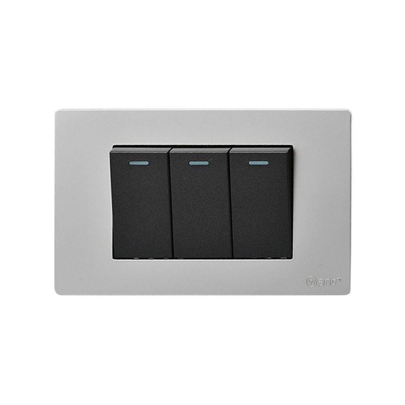 Pack 5 Interruptores Triple Metálico 9/12 16A - Gris/ Negro-3