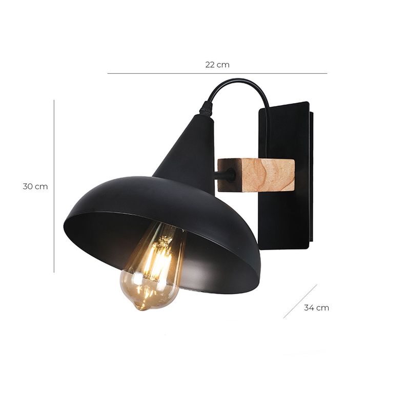 Apliqué de Pared NeoWood E-27 Incluye Ampolleta-1