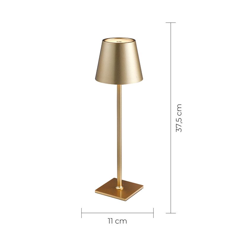 Lampara de Mesa LED táctil, inalámbrica y recargable Dorado-1