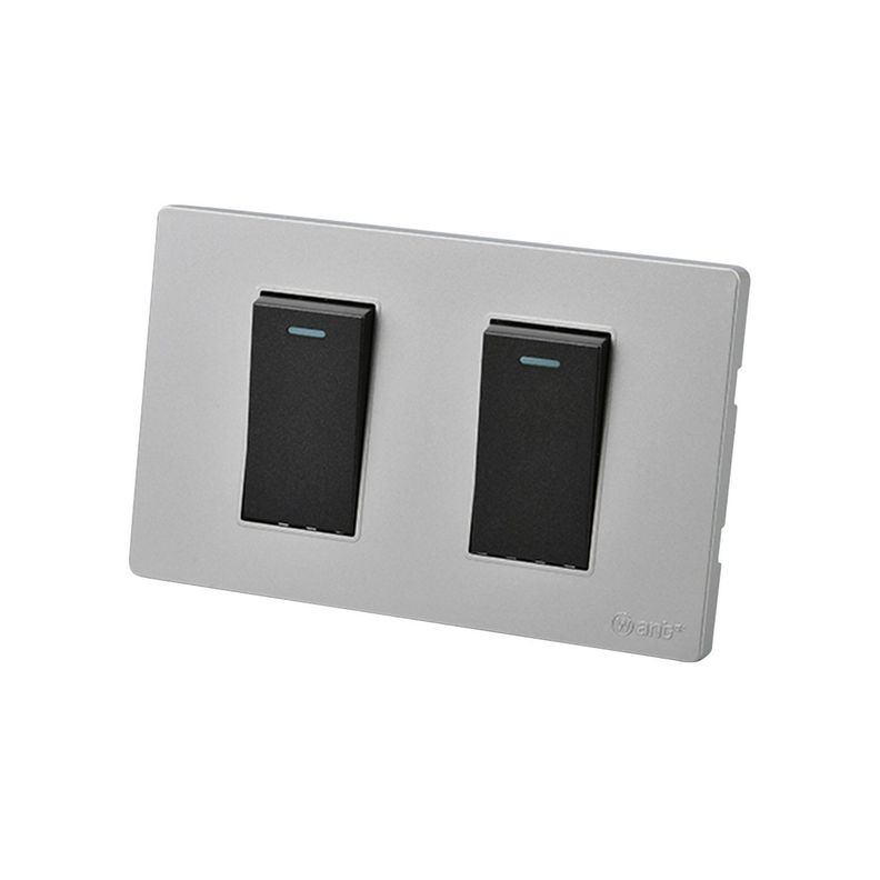 Pack 5 Interruptores Doble Metálico 9/12 16A - Gris/ Negro-1