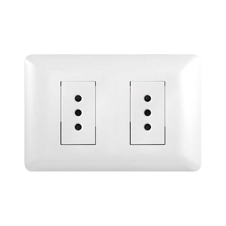 Pack 3 Tomacorriente Doble 10A 250V Blanco-1