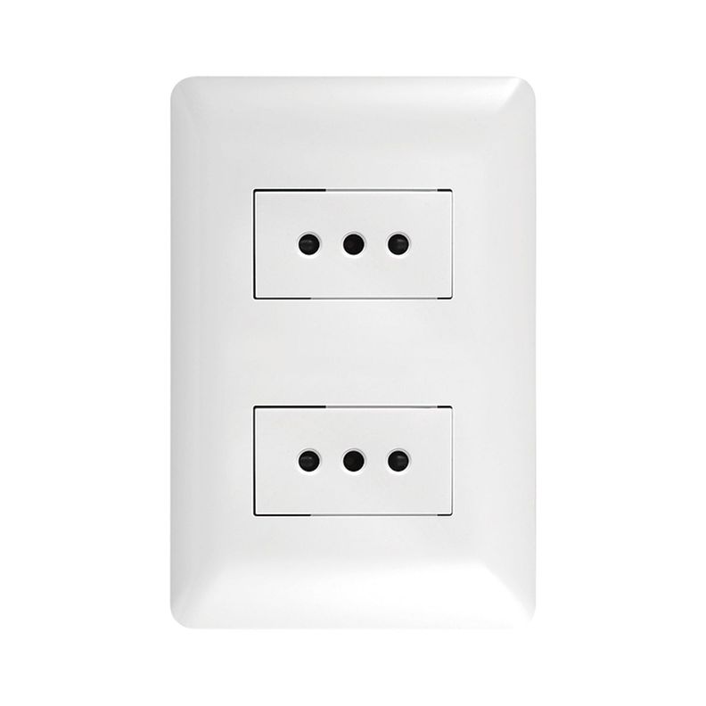 Pack 3 Tomacorriente Doble 10A 250V Blanco-2