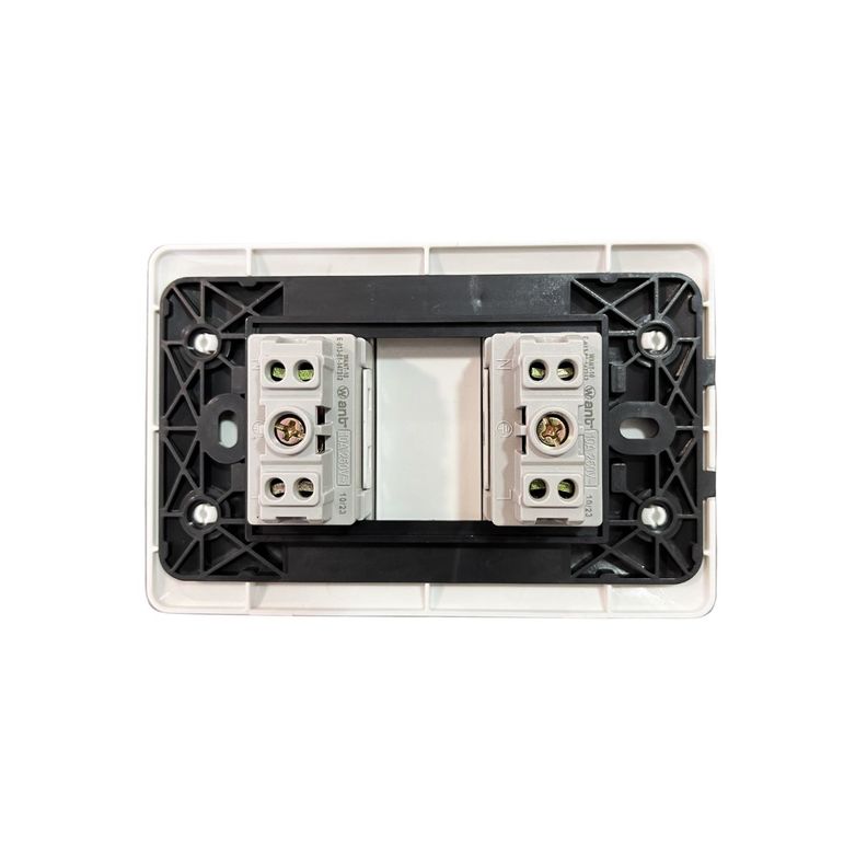 Pack 3 Tomacorriente Doble 10A 250V Blanco-4