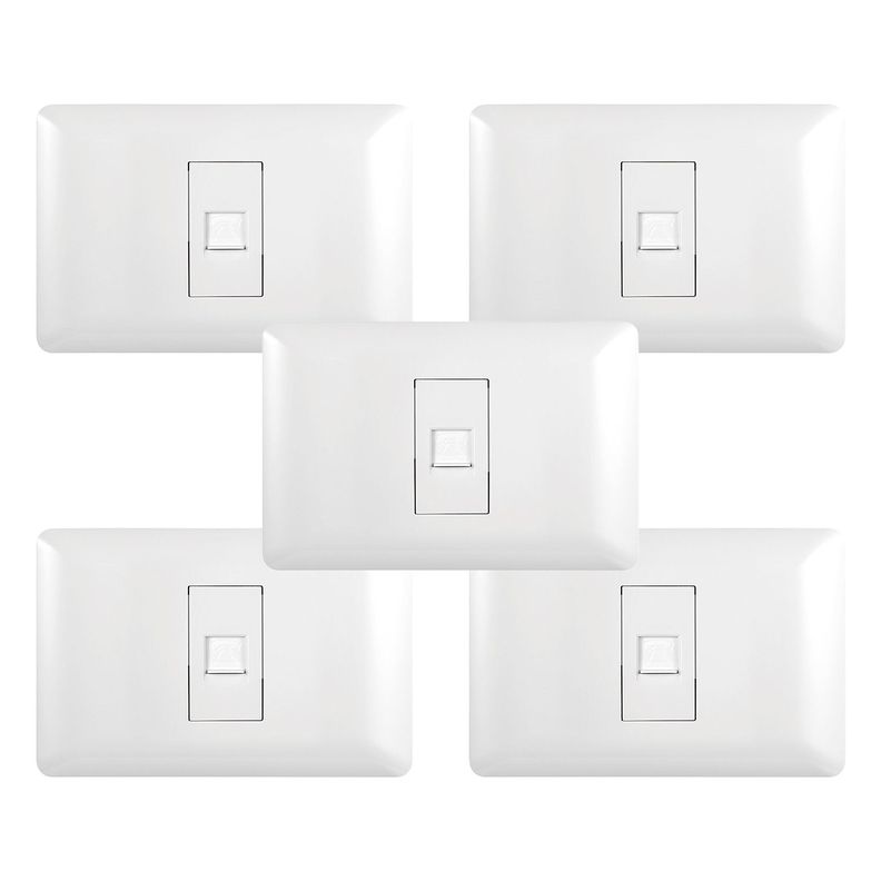 Pack 5 Toma RJ45 Red Internet Blanco-0