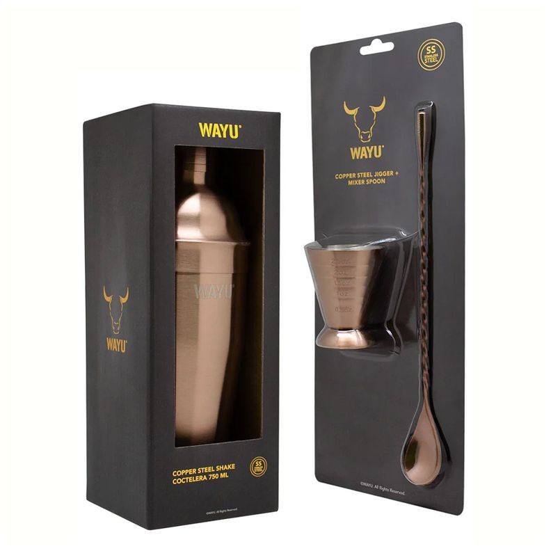 Set Bartender: Coctelera + Medidor y Revolvedor- Wayu-0