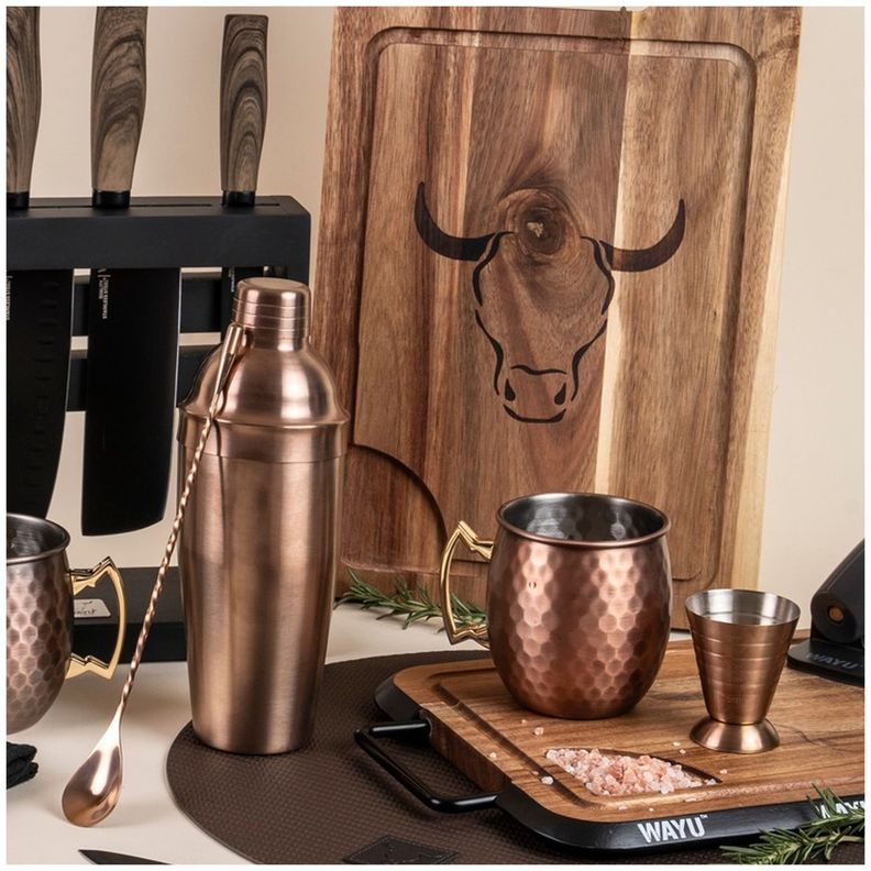 Set Bartender: Coctelera + Medidor y Revolvedor- Wayu-4