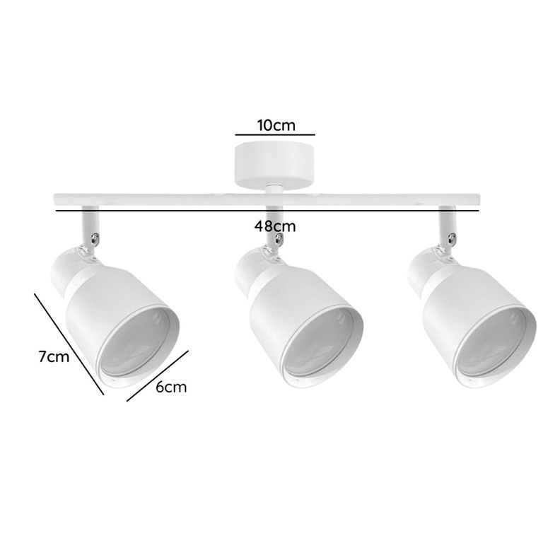 Foco LED Sobrepuesto Decorativo Triple GU-10 Blanco Híades-1