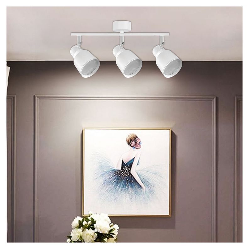 Foco LED Sobrepuesto Decorativo Triple GU-10 Blanco Híades-3