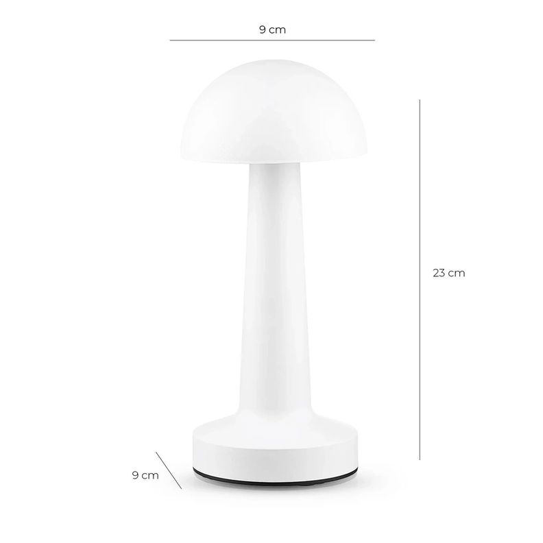 Lámpara de Mesa LED Recargable "Mushroom LED" Dimeable Blanco-6
