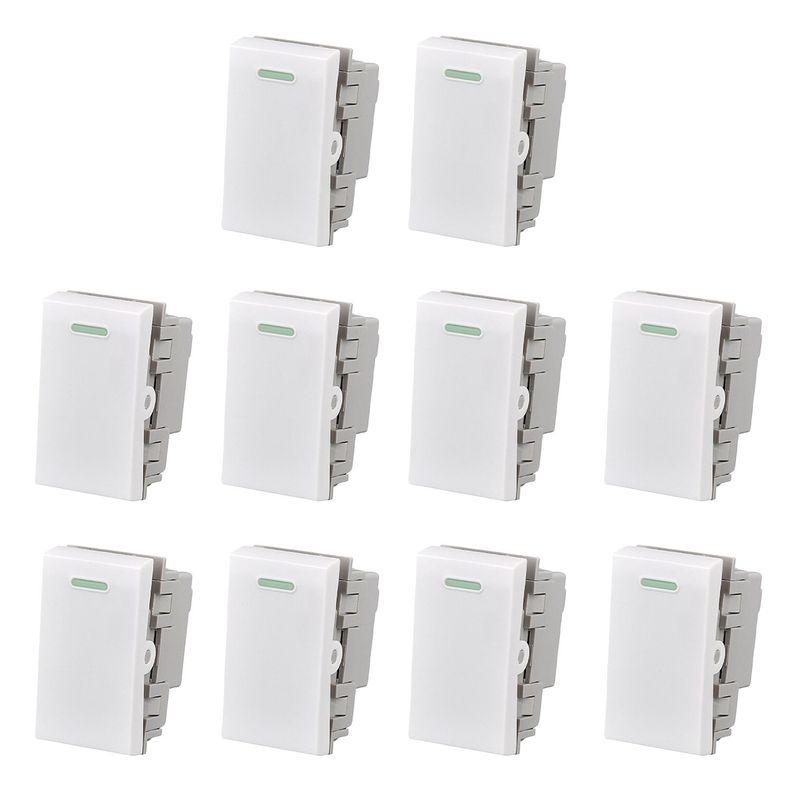 Pack 10 Modulo Interruptor 9/12 10A 250V Blanco-0