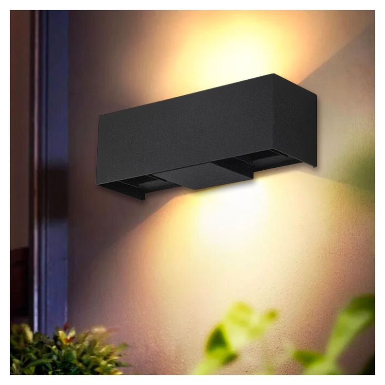 Pack 5 Apliqué LED Elegante Rectangular 4*3W Luz Cálida Negro-1