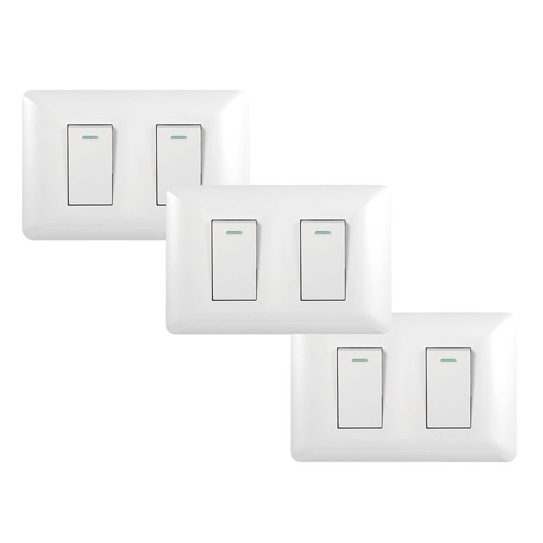 Pack 3 Interruptor Doble 9/24 10A 250V Blanco-0