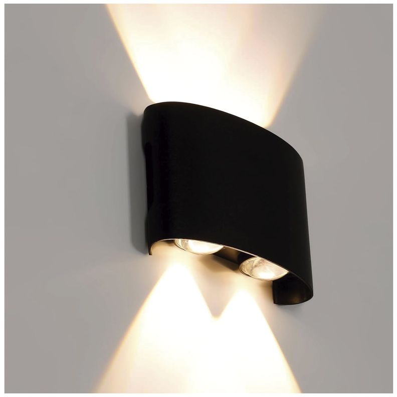 Apliqué de Pared LED Doble 4W Cálido Negro-4