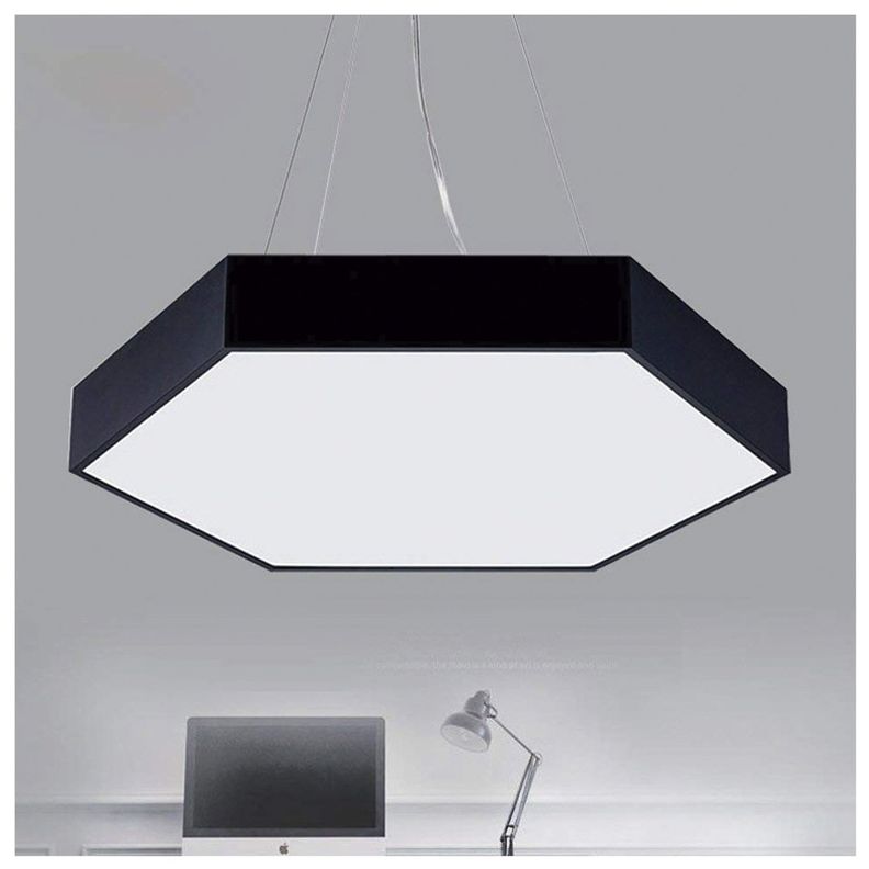 Lámpara LED Hexágono Negro 50W/60cms Luz Fría-3
