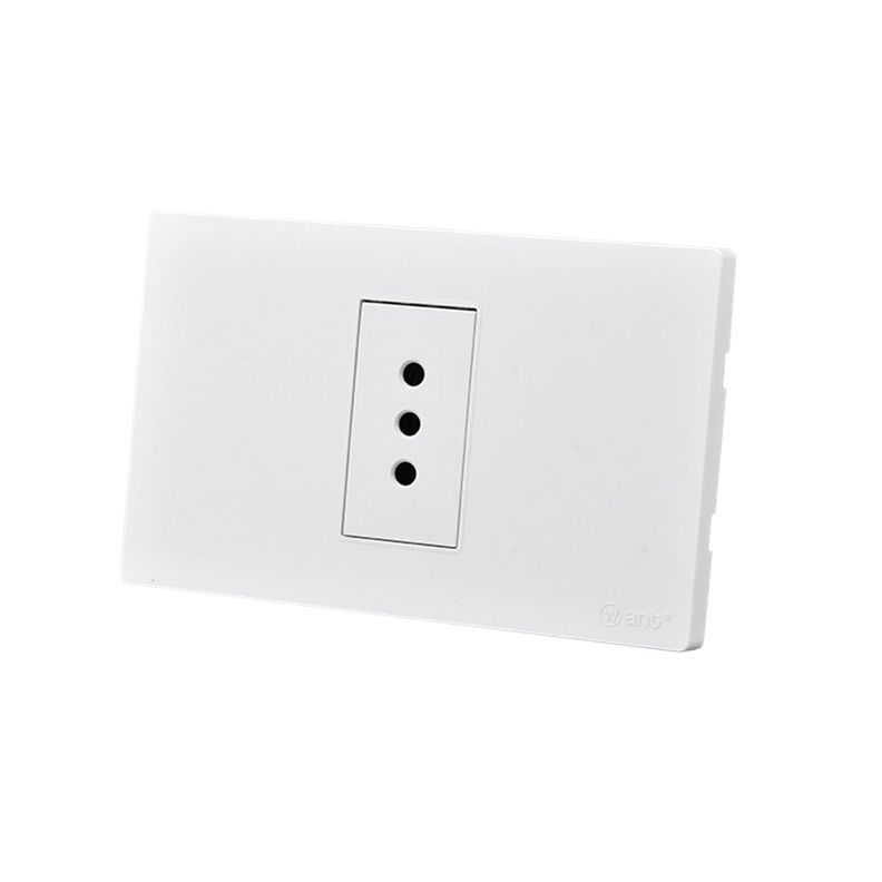 Pack 10 Tomacorriente Simple Metálico 10A - Blanco-1