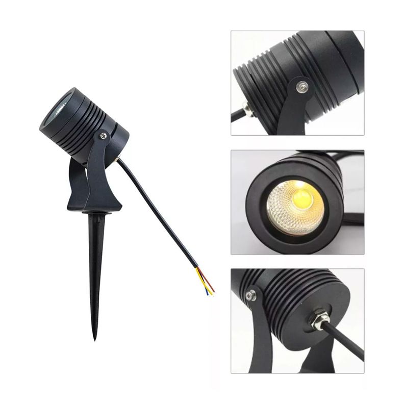 Pack 3 Foco Estaca Deco Jardín 10w Luz Cálida-1