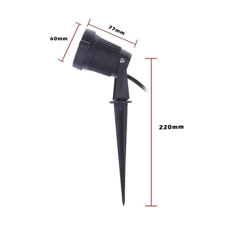 Foco LED Estaca Jardín 5W Luz Rojo-1