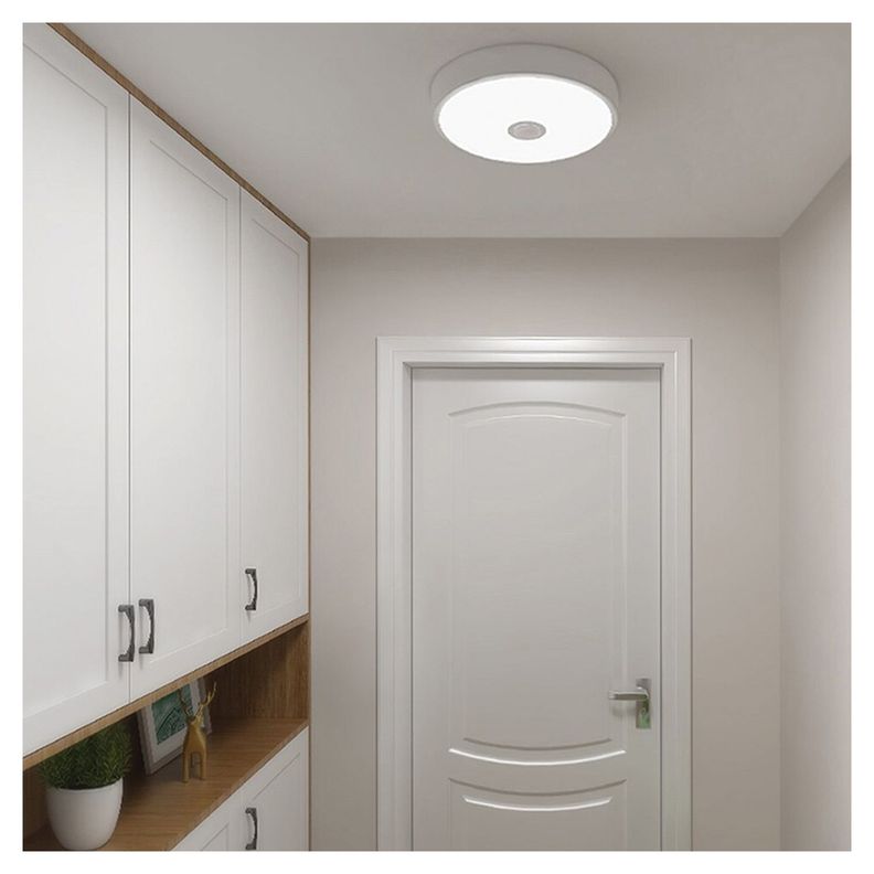 Panel Redondo LED ECO Sobrepuesto Blanco Con Sensor 18W Frío-2
