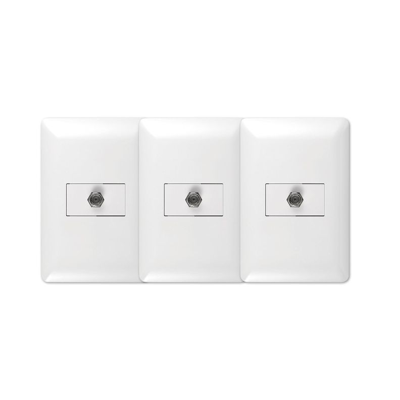 Pack 3 Toma Coaxial RG6 TV Blanco-0