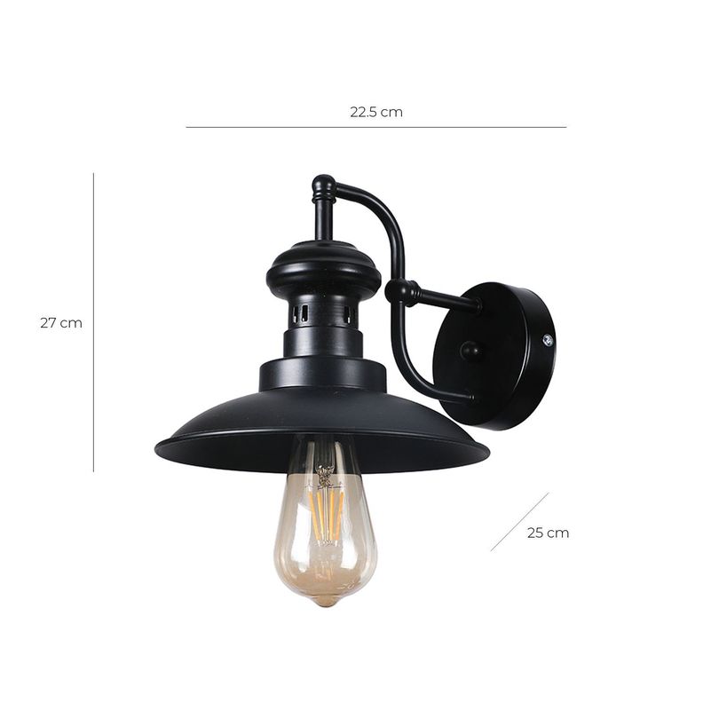 Apliqué de Pared Estilo Loft E-27 Incluye Ampolleta-1