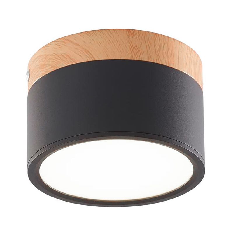 Panel LED Deco Sobrepuesto Madera 7W Negro - Frío-0