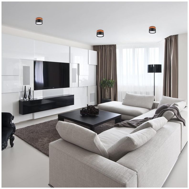 Panel LED Deco Sobrepuesto Madera 7W Negro - Frío-3