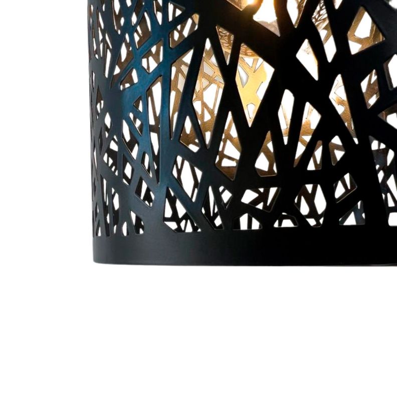 Lámpara Colgante Pantalla Aluminio Negro Porta E-27 Incluye Ampolleta Cálida-3
