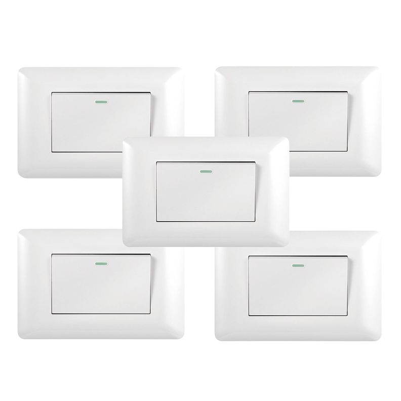 Pack 5 Interruptor Simple 9/12 10A 250V Blanco-0