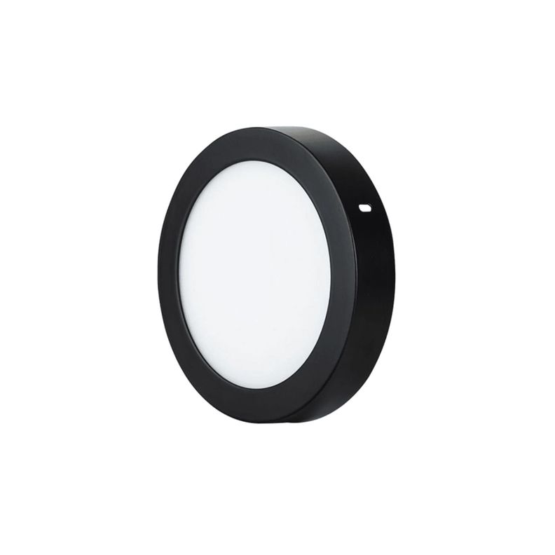 Panel Redondo LED Sobrepuesto Negro 18W Luz Cálida-1