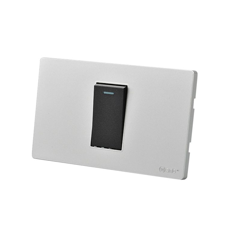 Pack 5 Interruptores Simple Metálico 9/12 16A - Gris/ Negro-1