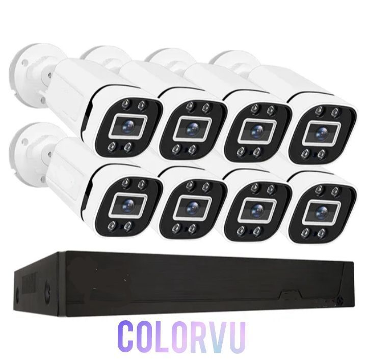 Kit Cctv Pro 8 Cámaras FHD Colorvu 2mp Micrófono  + Disco 1 Terabyte Audio-1