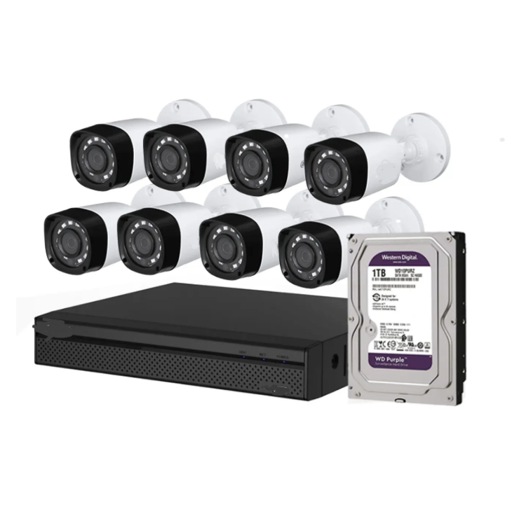 Kit Cctv 8 Cámaras Seguridad + Disco Duro 1 Terab Hd 720p-0