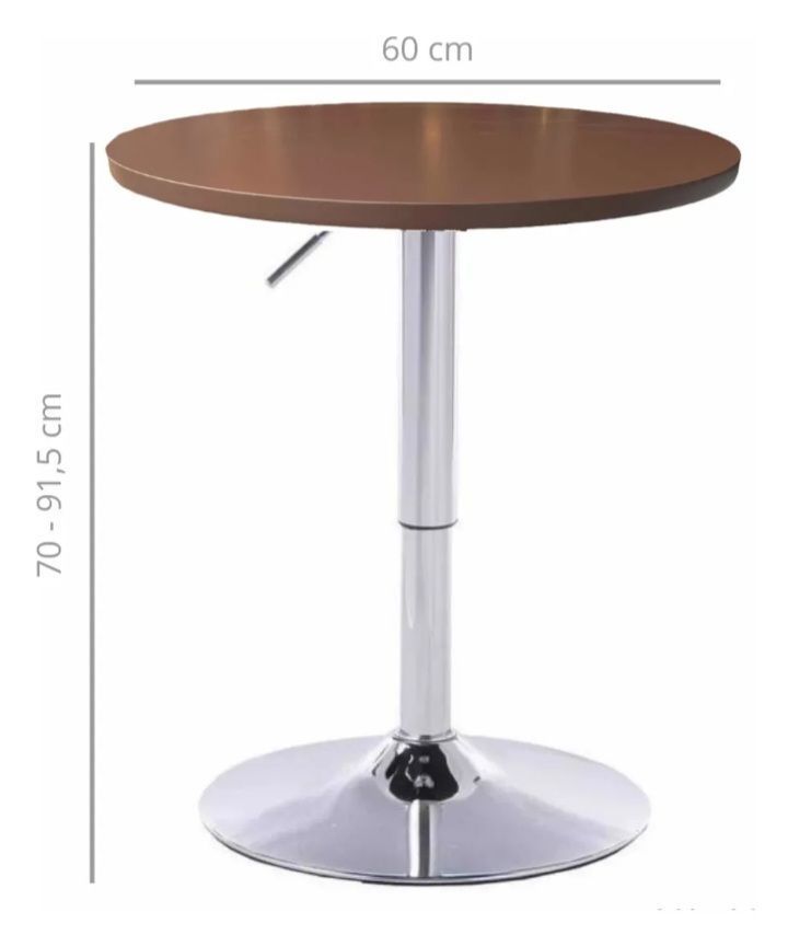 Pack 2 Mesas  Bar Regulable 60 CM mdf Color Negro-1
