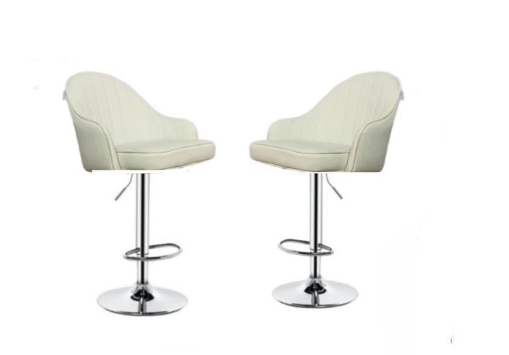 Pack  2 Sillas Bar  Nordic Ecocuero Color Blanco-0