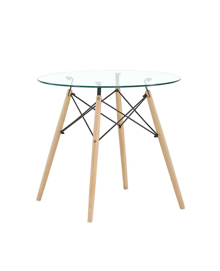 Mesa Eames Vidrio Templado 80 Cm Diámetro Artihogar-0