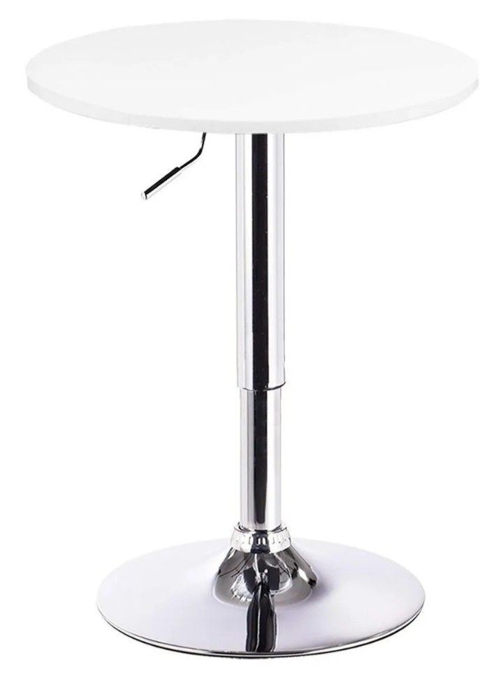 Mesa de Bar Altura Regulable 60 CM D Blanco -0