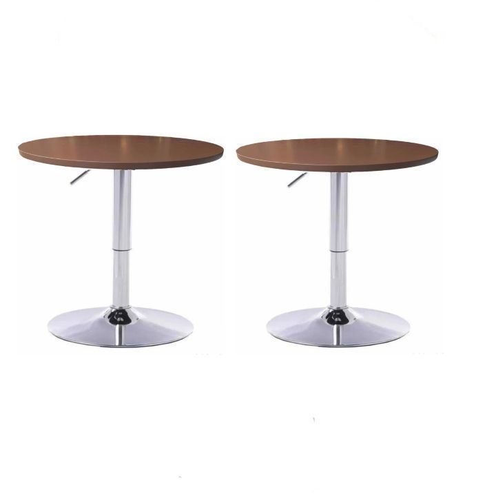 Pack 2 Mesas  Bar Regulable 60 CM mdf Color Cafe -0