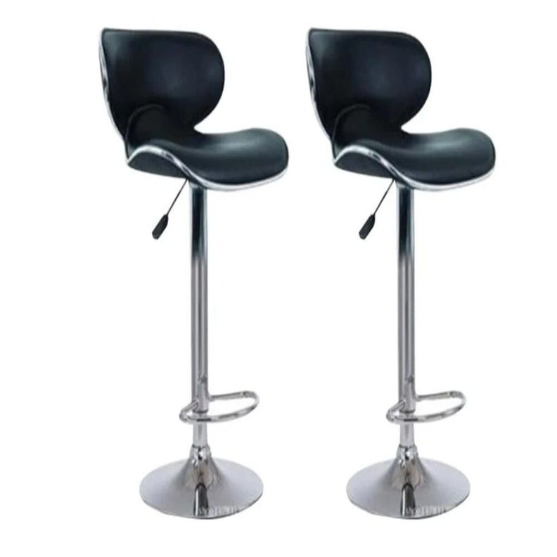 Pack 2 Sillas Bar Taburete Alex Cromo PU -1