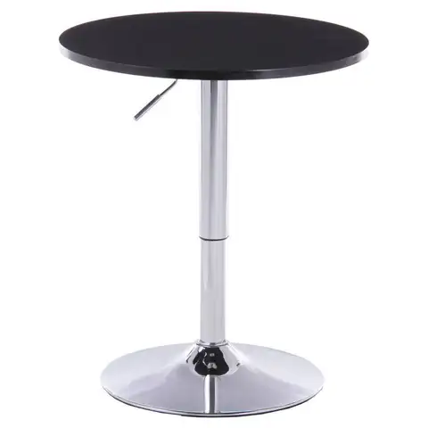 Mesa de Bar de Luxe Altura Regulable 80cm Diámetro Color Negro -0