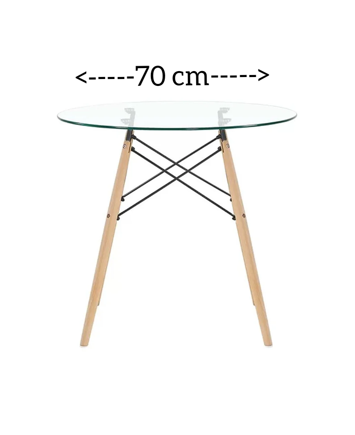 Mesa Eames Vidrio Templado 70 Cm Diámetro Artihogar-2