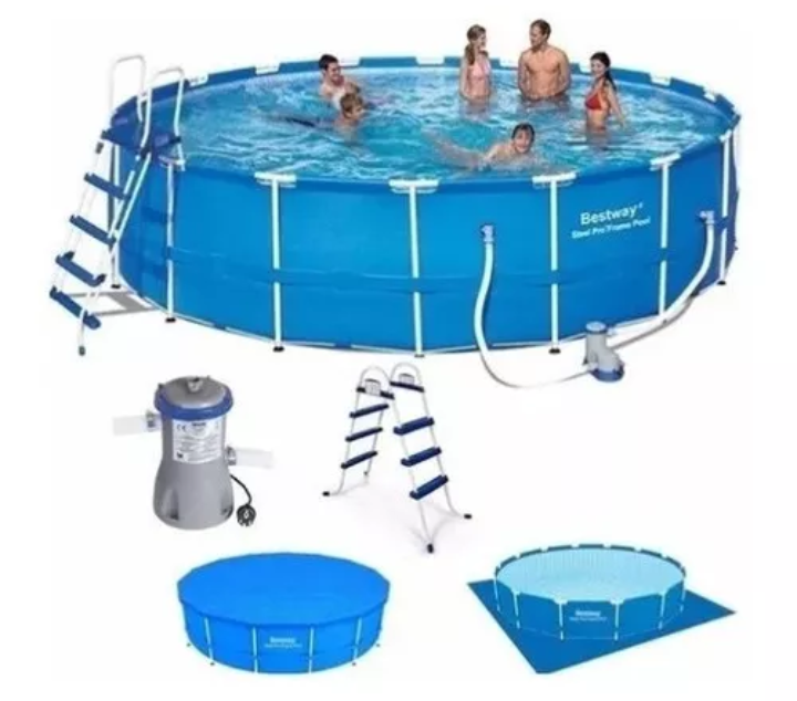 Piscina Estructural Bestway 457 x 91 CM 12627 L Bomba/Escala-0