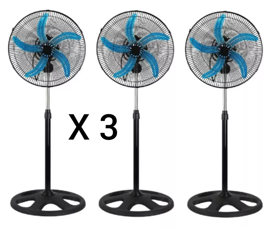 Set 3 Ventiladores 18 Pulgadas 3 Posiciones 5 Aspas Metálicas -1